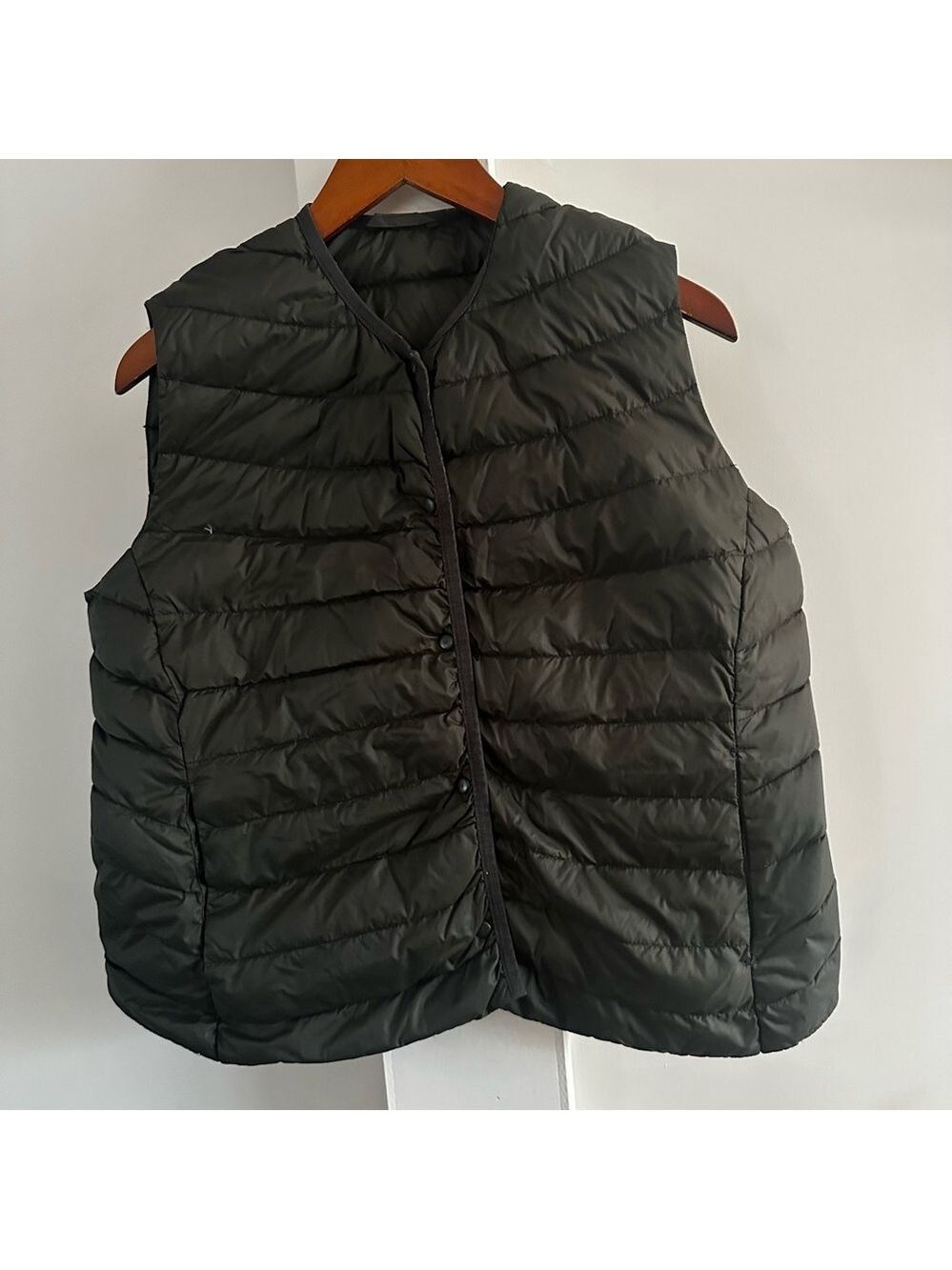 El Corte Ingles Down Filled Packable Puffer Vest, Snap Front, womens sm/med